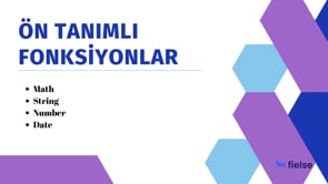 Ön Tanımlı Fonksiyonlar Nedir?