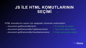 Document Metodları - İlk Bölüm