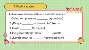 Kıyafetler ve Giyim Hakkında Konuşmak  👕👗