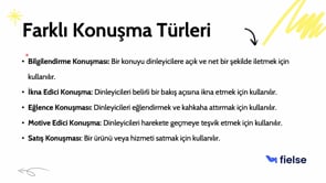 Farklı Türlerde Konuşmalar