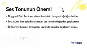 Ses Tonu ve Diksiyon