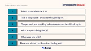 Ending a Sentence with a Preposition
