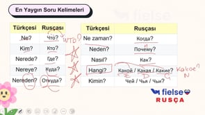 Soru Kalıpları: кто, что, где, куда, как, какой, почему