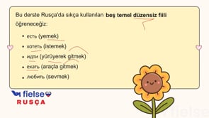 Düzensiz Fiiller: есть, хотеть, идти, ехать, любить