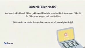 Düzenli Filler | Regelmäßige Verben