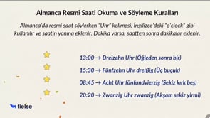 Resmi Saat Söyleme | Offizielle Zeit Sagen 🕒