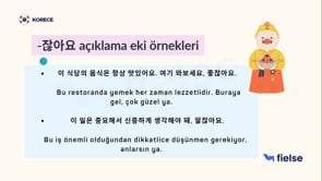Korece'de Açıklama Ekleri & Kıyaslama Bağlaçları